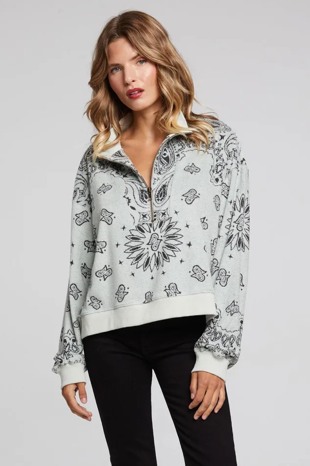 Womens Tops Chaser Brand Stella Matcha Half Zip Pullover
