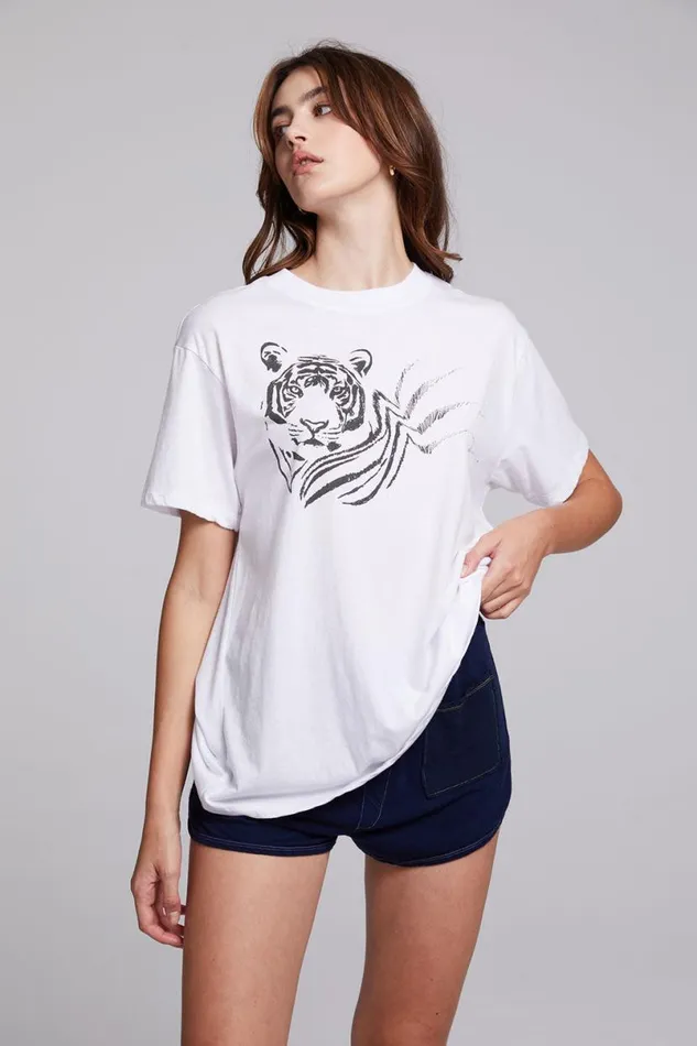 Womens Tops Chaser Brand Tiger Sketch Tee