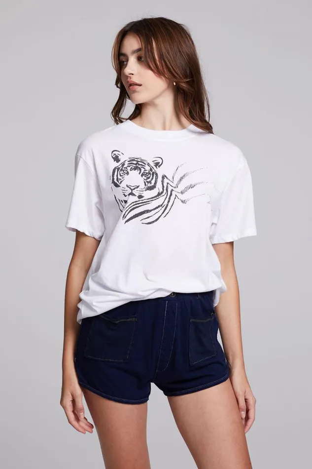 Womens Tops Chaser Brand Tiger Sketch Tee