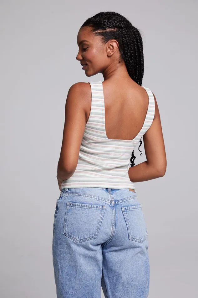 Womens Tops Chaser Brand Tramonti Como Stripe Tank Top