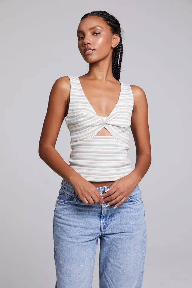 Womens Tops Chaser Brand Tramonti Como Stripe Tank Top