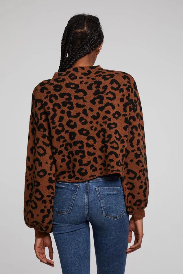 Womens Tops Chaser Brand Willie Old Town Leopard Pullover