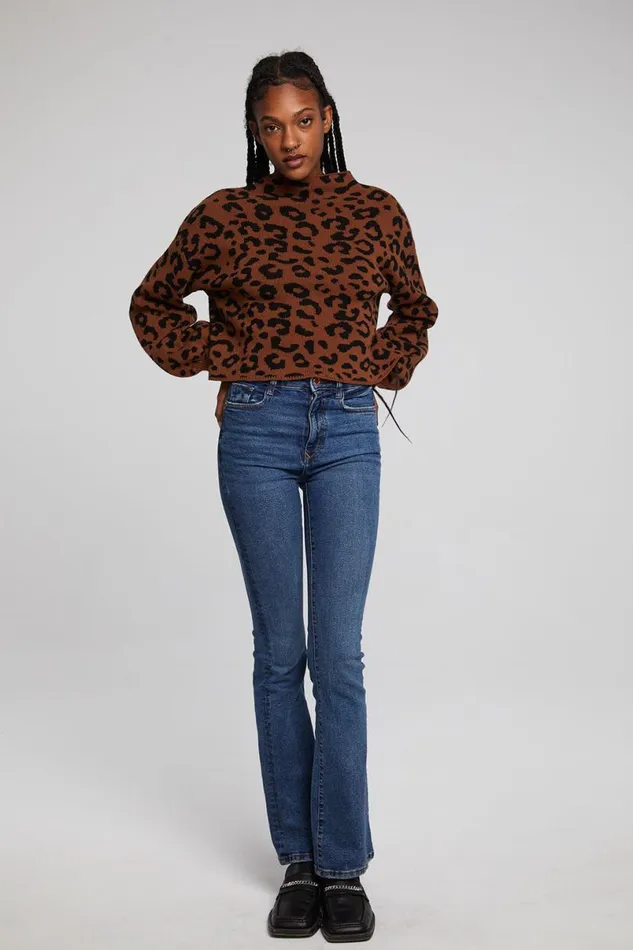 Womens Tops Chaser Brand Willie Old Town Leopard Pullover