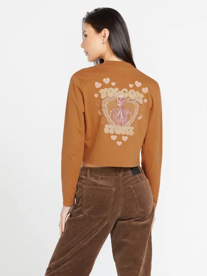 Womens Tops Volcom Pocket Dial Long Sleeve Shirt 8211 Bronze