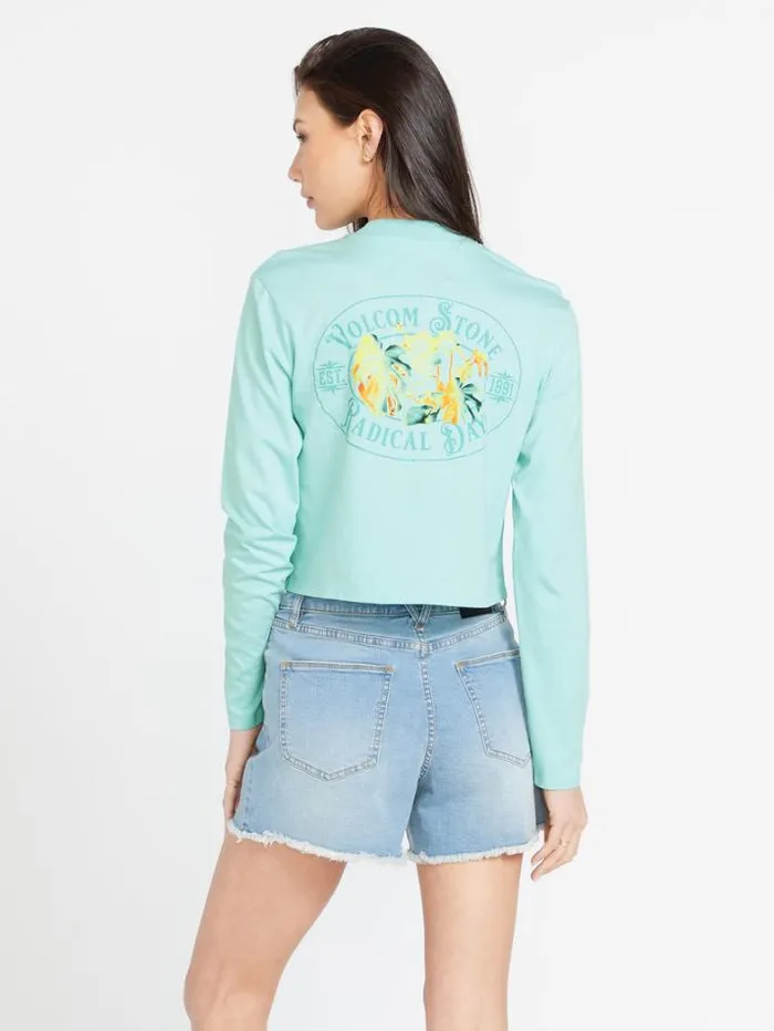 Womens Tops Volcom Pocket Dial Long Sleeve Shirt 8211 Glacier Blue
