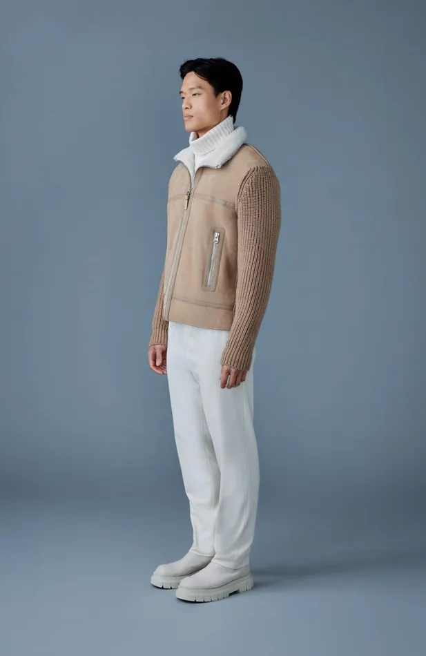 Wool Coats Men Mackage JONATHAN Mixedmedia Shearling Jacket Black