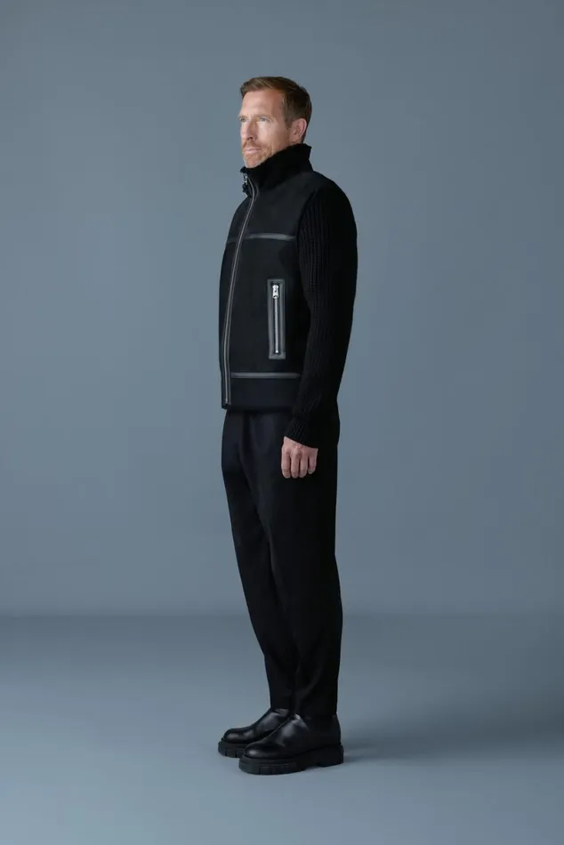 Wool Coats Men Mackage JONATHAN Mixedmedia Shearling Jacket Black
