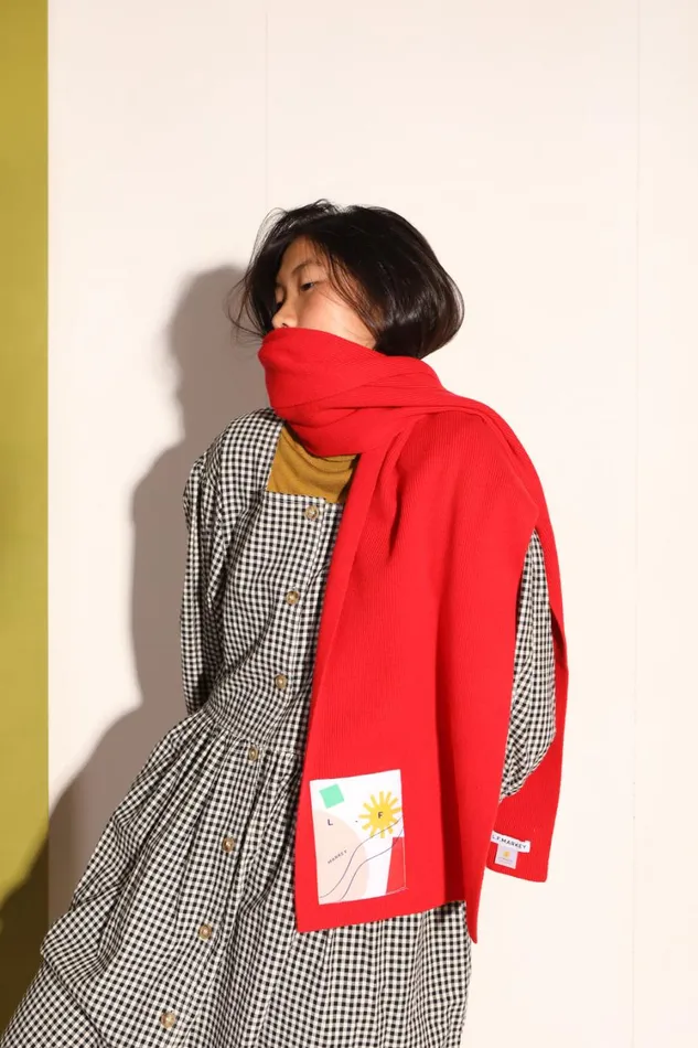 Wool Knitted Scarf WomensShop LF Markey Scarves