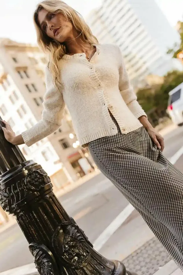 Wynne Knit Cardigan Cream Women Bohme Tops