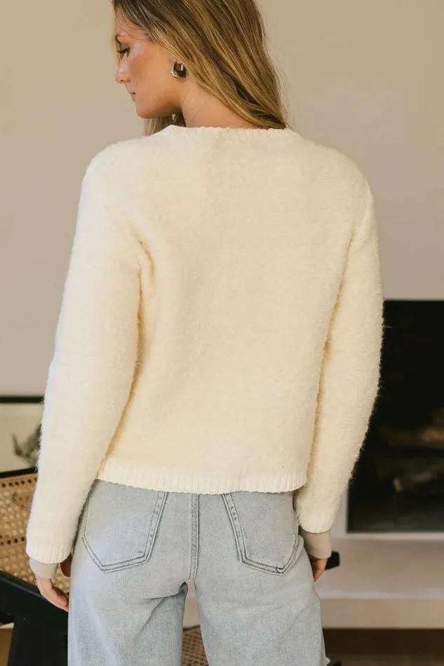 Wynne Knit Cardigan Cream Women Bohme Tops