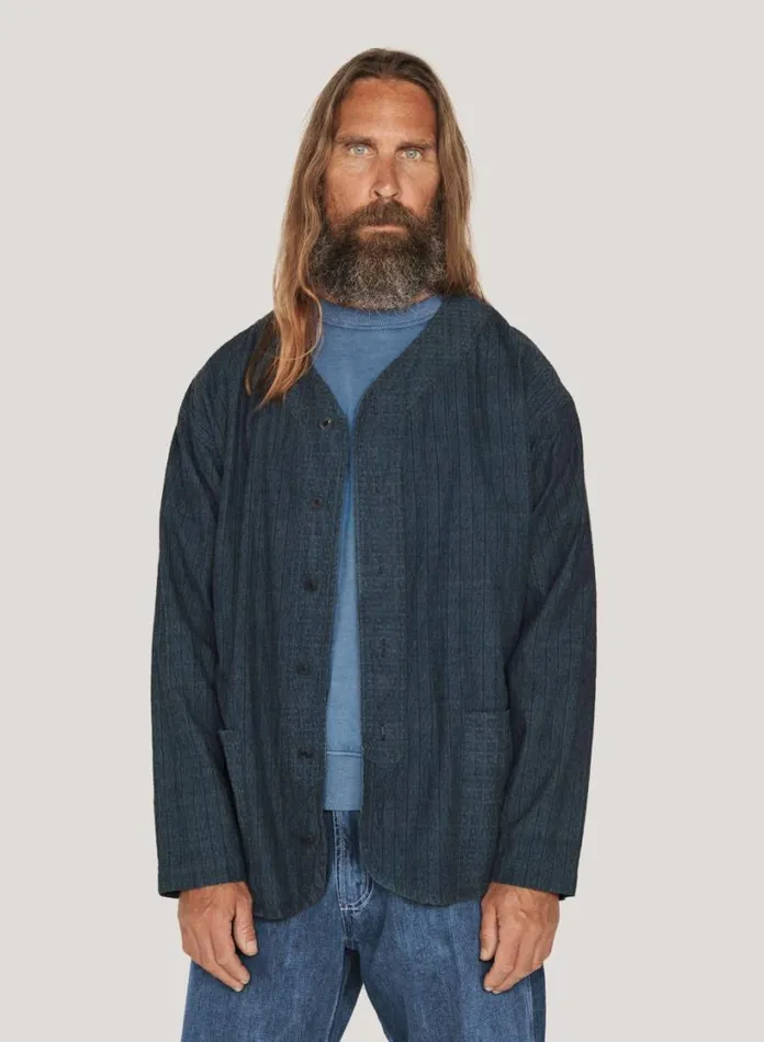 YMC Baseball Shirt Indigo Mens Shirts