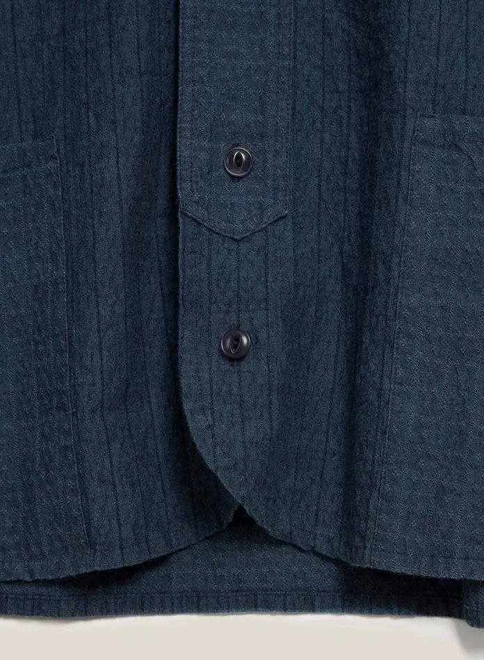 YMC Baseball Shirt Indigo Mens Shirts