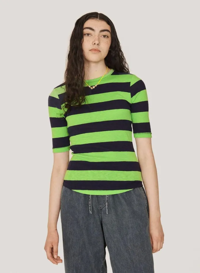 YMC Charlotte Top Green Multi Womens TShirts