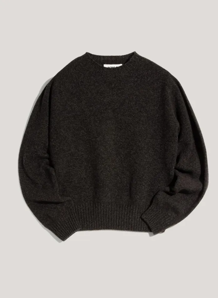 YMC Jets Crew Neck Jumper Black Marl Womens Knitwear