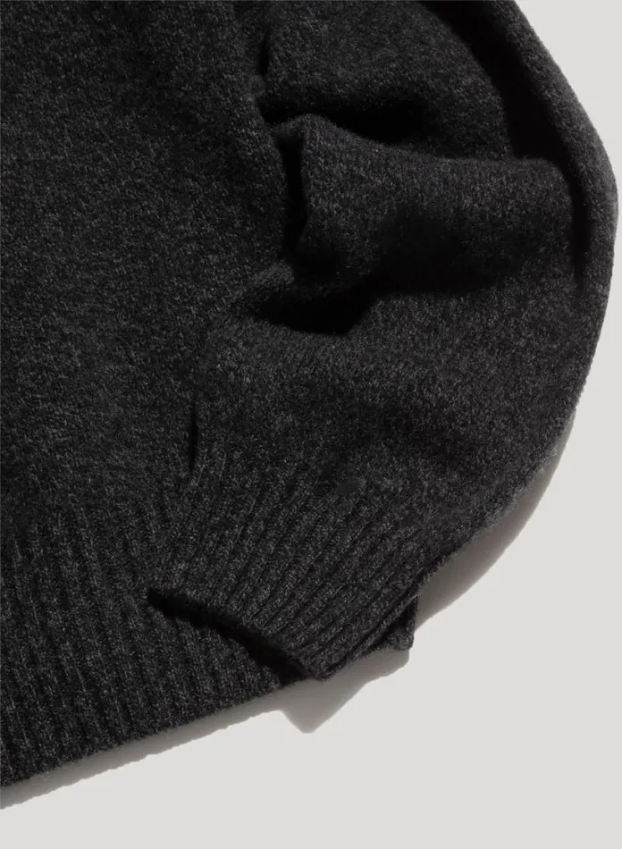 YMC Jets Crew Neck Jumper Black Marl Womens Knitwear