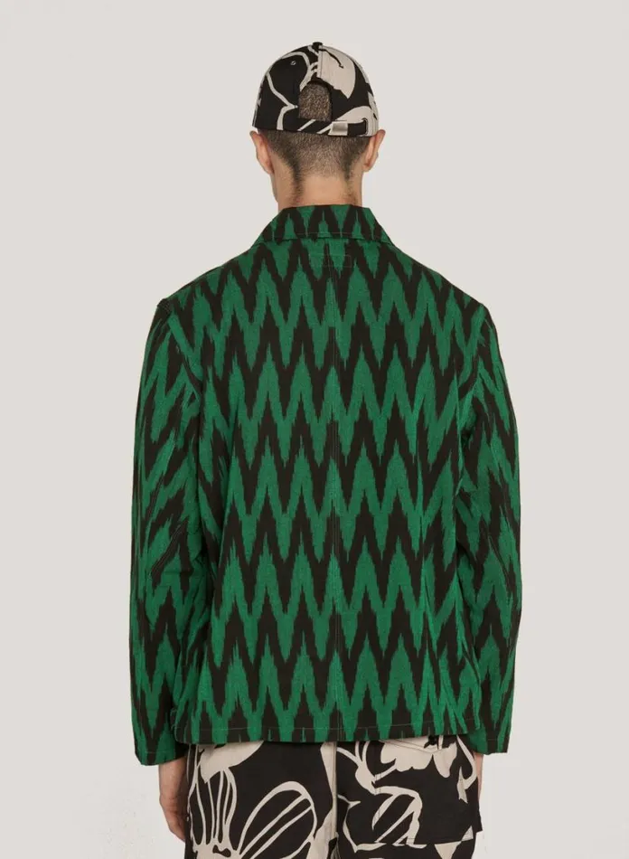 YMC Labour Chore Jacket Green Multi Mens Outerwear