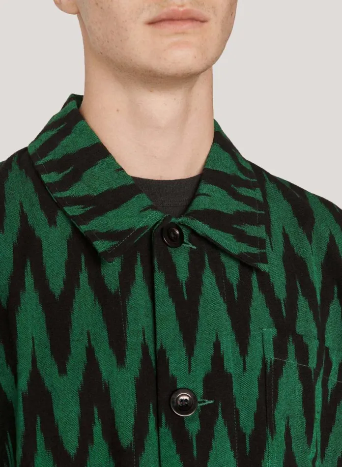 YMC Labour Chore Jacket Green Multi Mens Outerwear