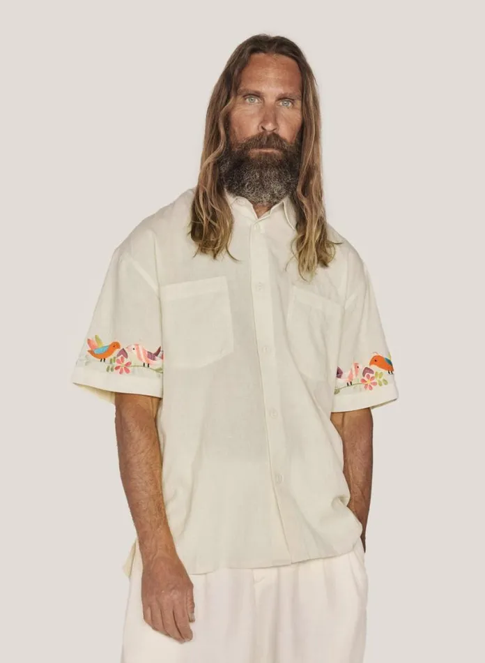 YMC Mitchum Shirt Ecru Mens Shirts