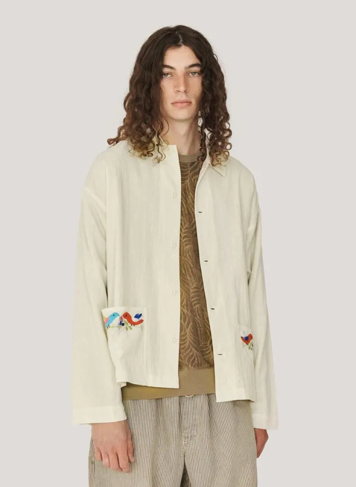 YMC PJ Shirt Ecru Mens Shirts
