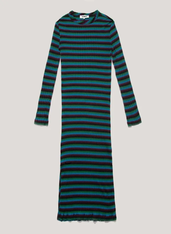 YMC Raindrops Cotton Stripe Dress Multi Womens Dresses