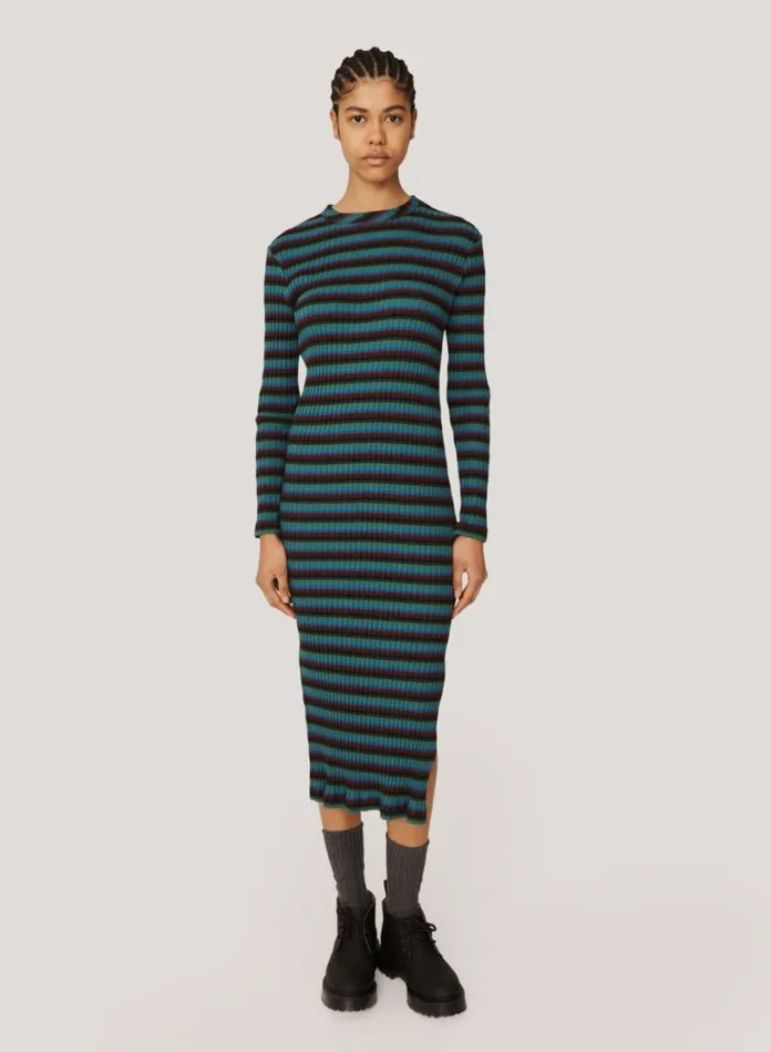 YMC Raindrops Cotton Stripe Dress Multi Womens Dresses