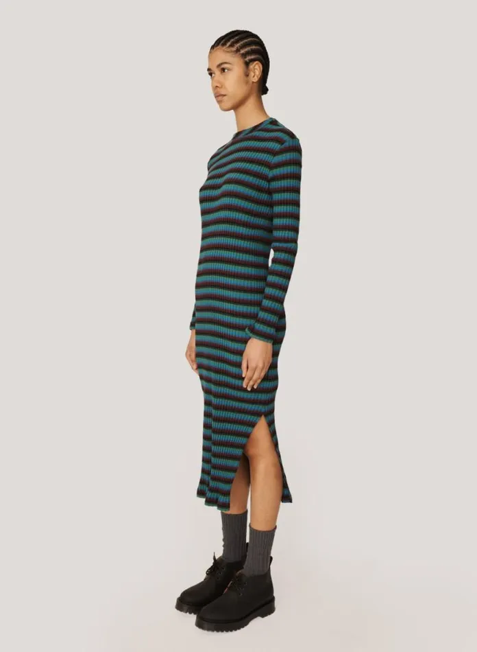 YMC Raindrops Cotton Stripe Dress Multi Womens Dresses