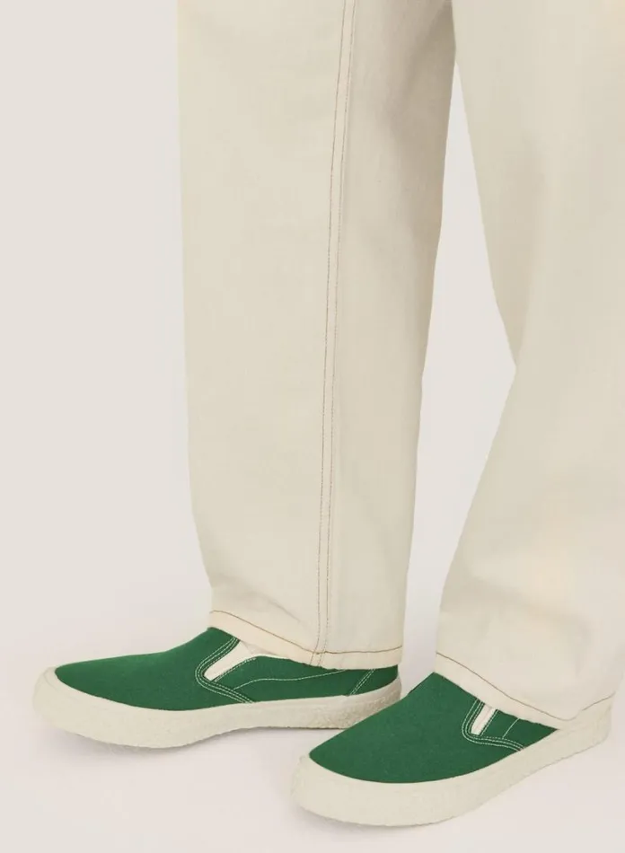YMC Vulcanised Slip On Sneakers Green Mens Footwear