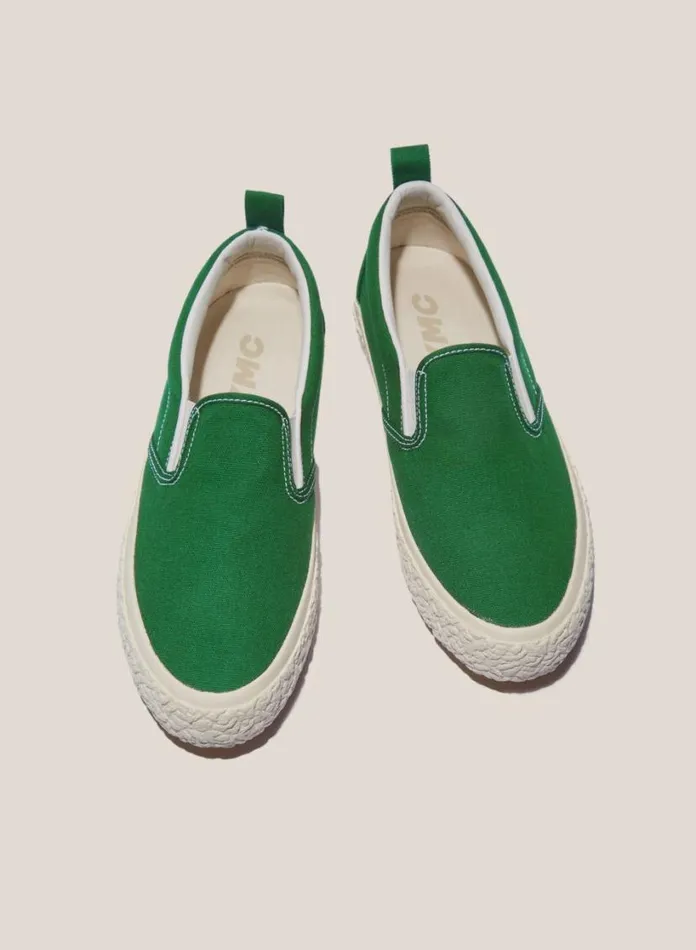 YMC Vulcanised Slip On Sneakers Green Mens Footwear