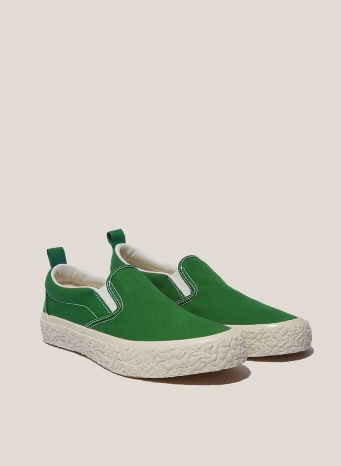 YMC Vulcanised Slip On Sneakers Green Mens Footwear