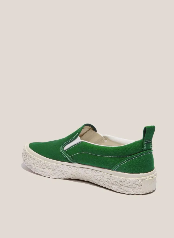 YMC Vulcanised Slip On Sneakers Green Mens Footwear