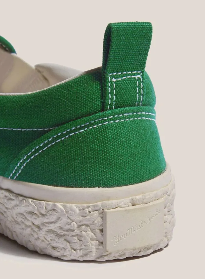 YMC Vulcanised Slip On Sneakers Green Mens Footwear