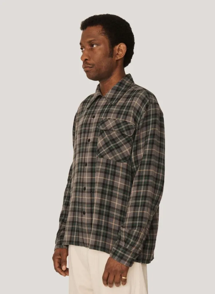 YMC Wray Check Shirt Green Multi Mens Shirts