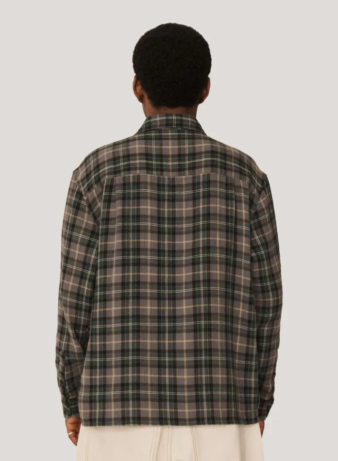YMC Wray Check Shirt Green Multi Mens Shirts