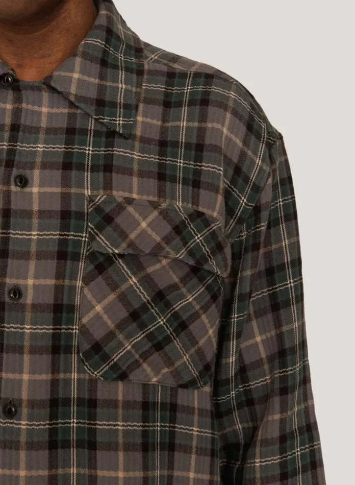YMC Wray Check Shirt Green Multi Mens Shirts