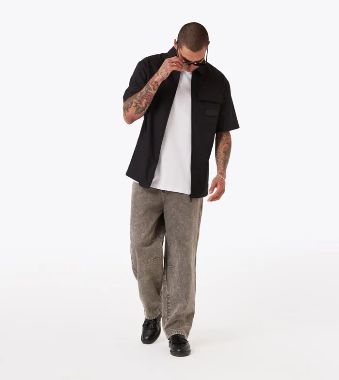 Zanerobe Shirts Men Boxy SS Overshirt Black