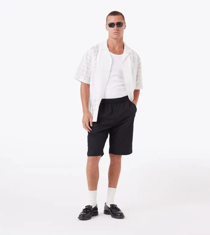 Zanerobe Shirts Men Lace Holiday SS Shirt White