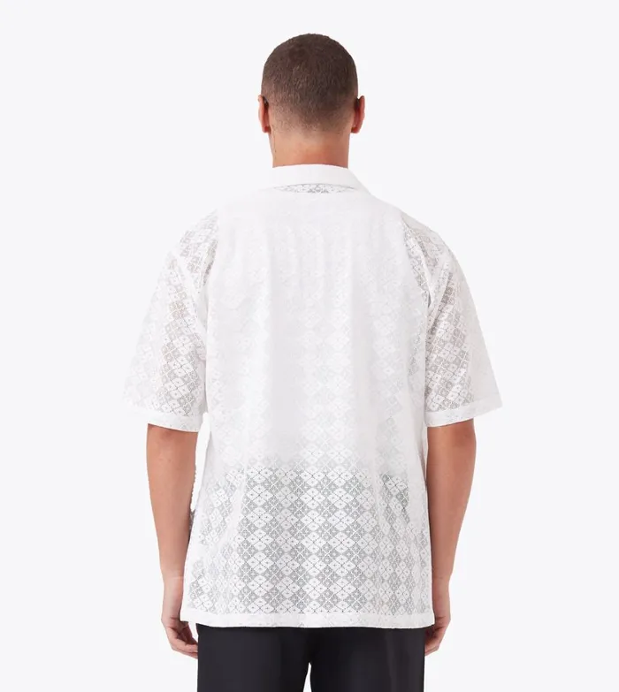 Zanerobe Shirts Men Lace Holiday SS Shirt White