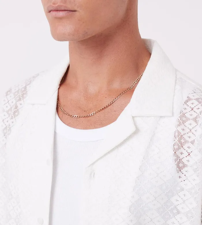 Zanerobe Shirts Men Lace Holiday SS Shirt White