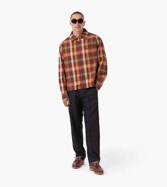 Zanerobe Shirts Men Plaid LS Overshirt Brown