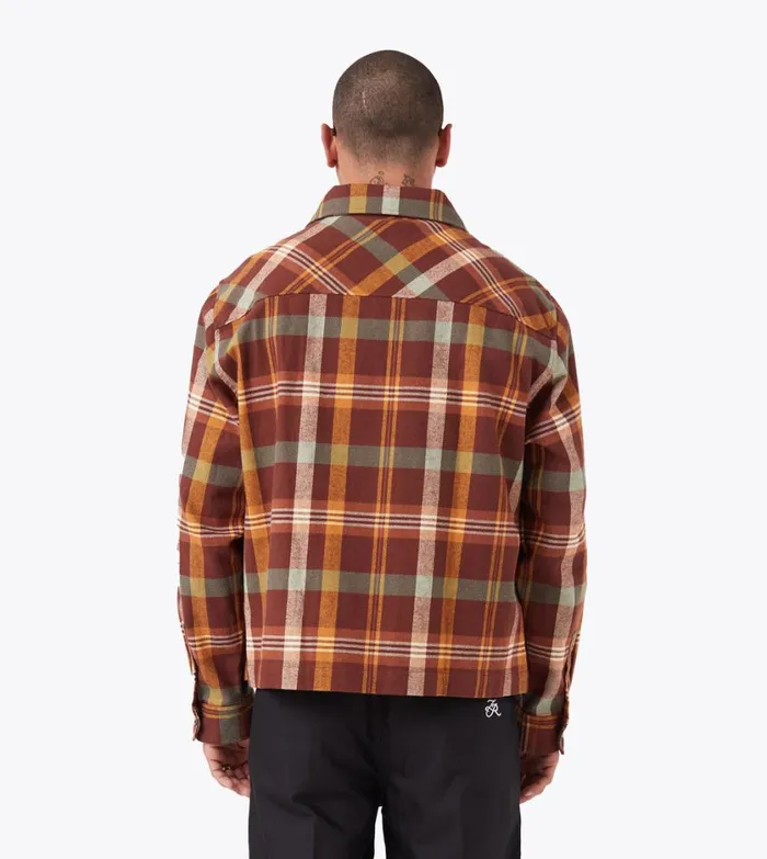 Zanerobe Shirts Men Plaid LS Overshirt Brown