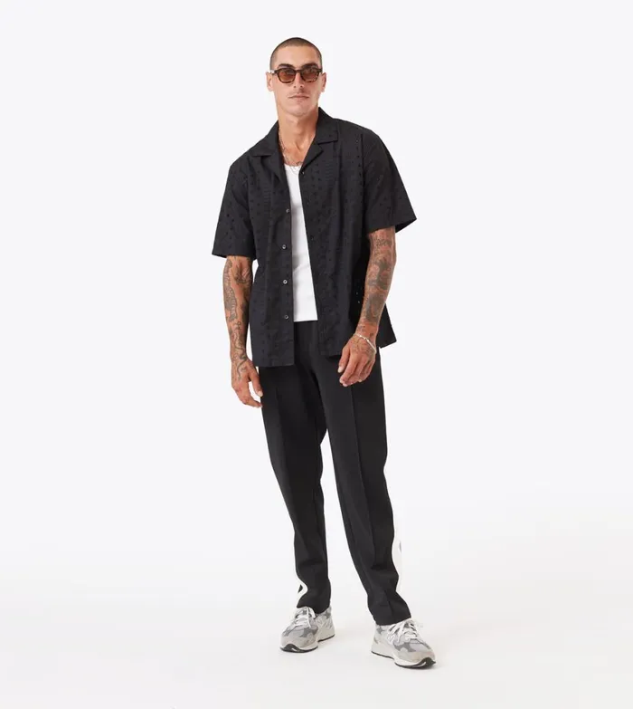 Zanerobe Shirts Men Stitch Holiday SS Shirt Black