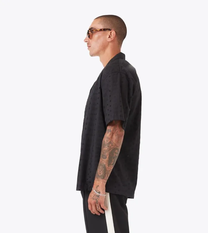 Zanerobe Shirts Men Stitch Holiday SS Shirt Black