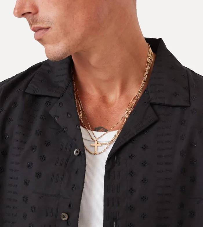 Zanerobe Shirts Men Stitch Holiday SS Shirt Black