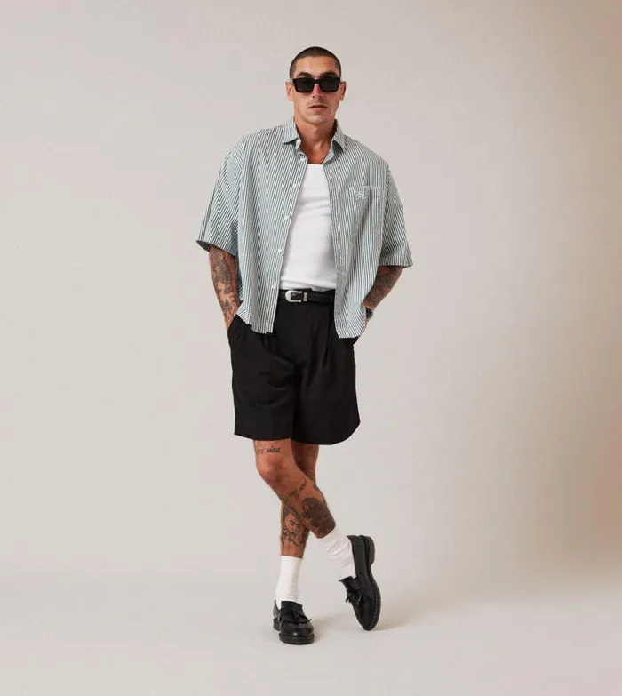 Zanerobe Shorts Men Herringbone Flow Short Black